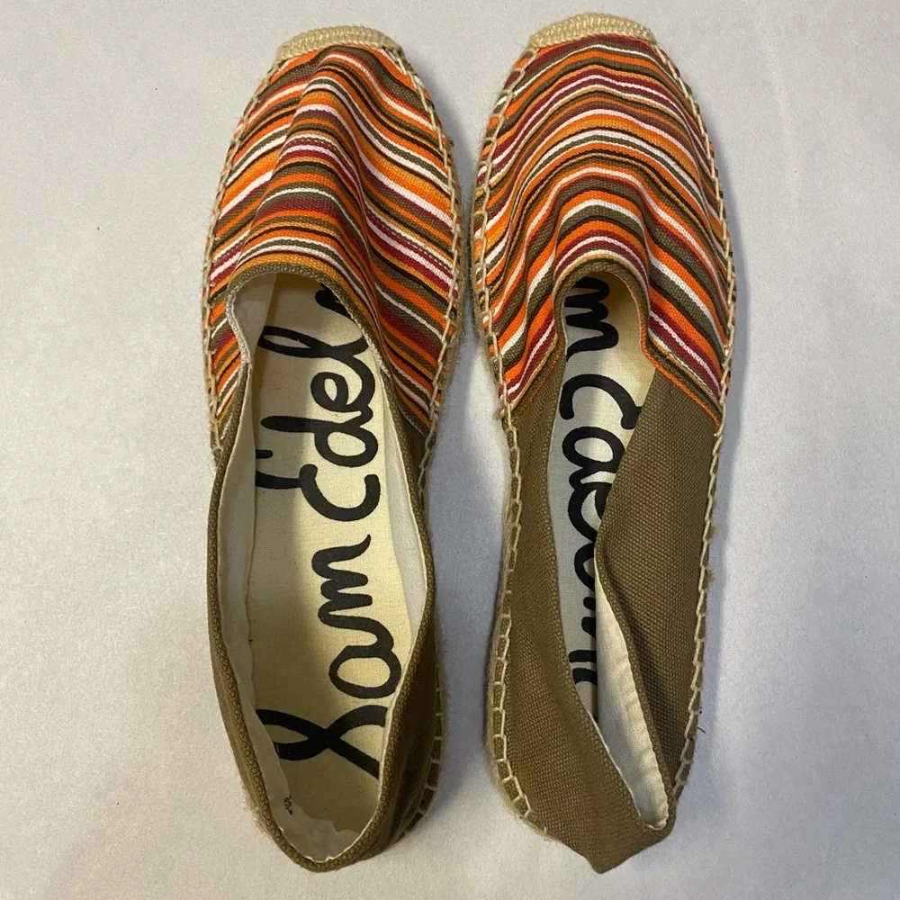 Sam Edelman Womens Verona Shoes Espadrille Flats Size 9.5 Stripe Fabric Colorful